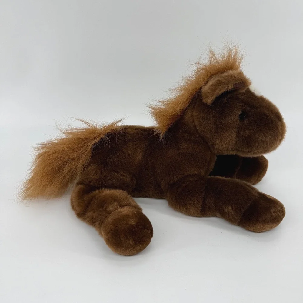 Aurora World Flopsie 12 inch Outlaw Brown Horse Stuffed Animal Plush White Blaze
